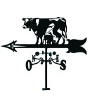 V-46 Veleta decorativa de hierro con dibujo de vaca