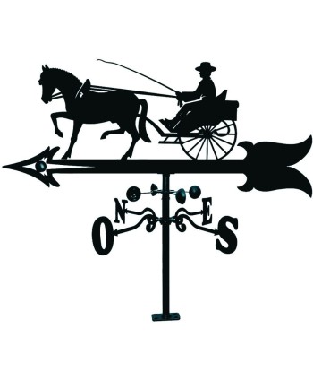 V-49 Veleta silueta de caballo con carro de hierro