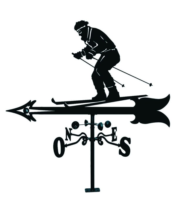 V-55 Veleta con silueta recortada en chapa de esquiador