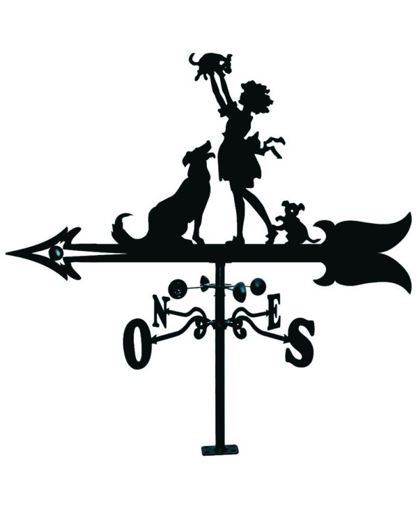 V-64 Veleta rústica de fugura perros en hierro