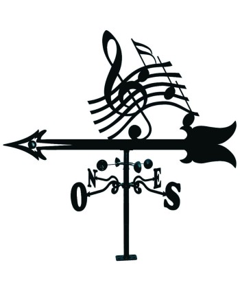 V-72 Veleta musical con silueta pentagrama de forja