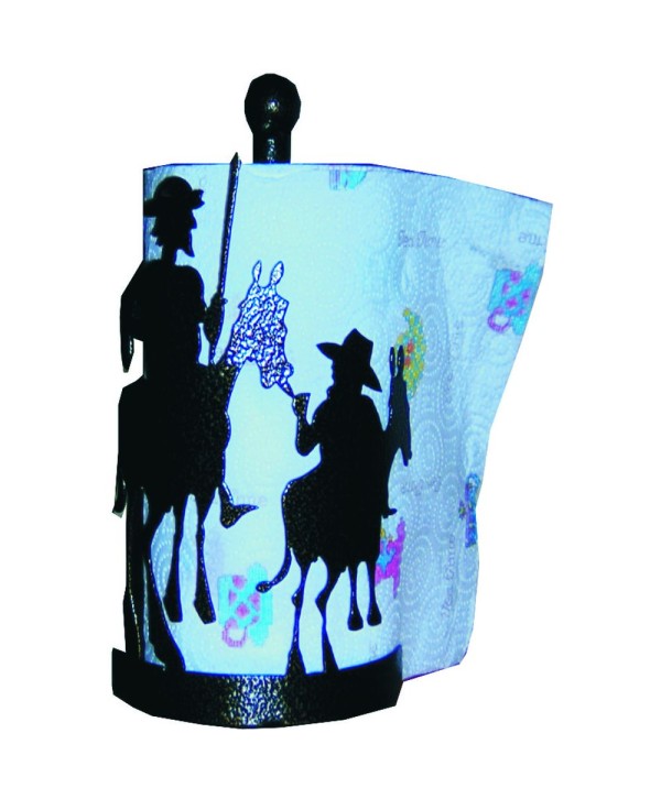 QJ-20 Portarrollos recortado con dibujo de quijote forja