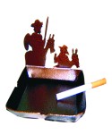 QJ-25 Cenicero pequeño con silueta quijote forja