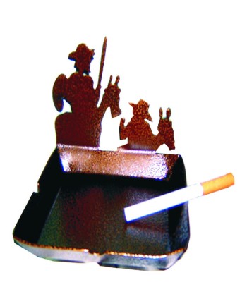 QJ-25 Cenicero pequeño con silueta quijote forja