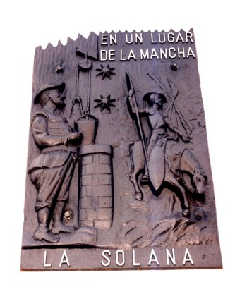 QJ-34 Placa figura de Quijote y Sancho aluminio