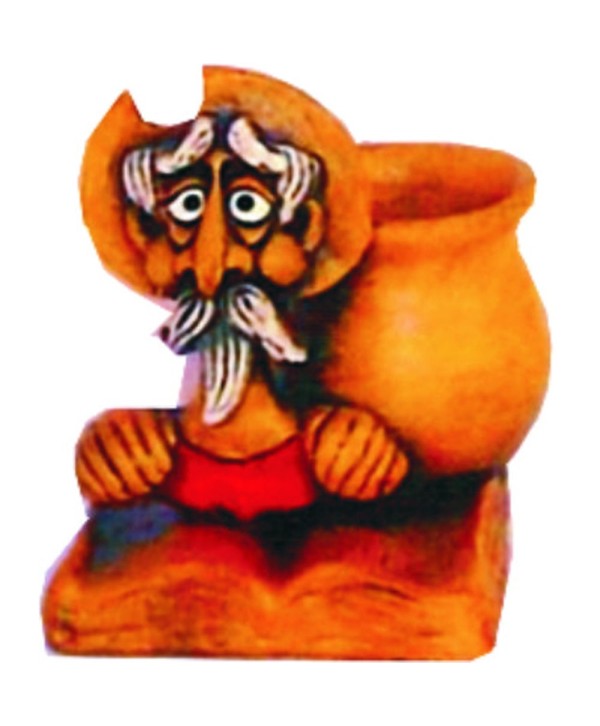 QJ-37 Portalápices silueta de Quijote de barro