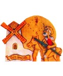 QJ-38 Reloj sobremesa de barro con figura Quijote
