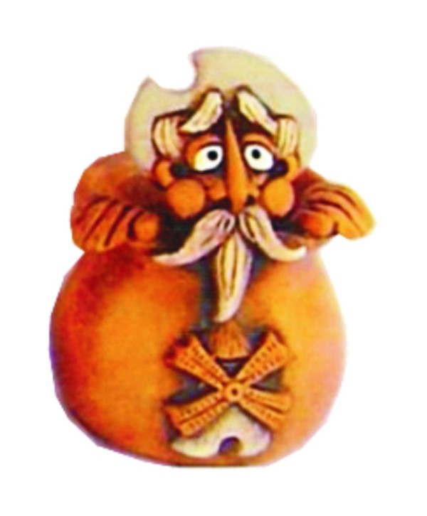 QJ-45 Portalápices Quijote de barro para decorar