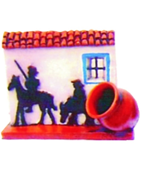QJ-47 Portalápices decorativo de barro con tinaja