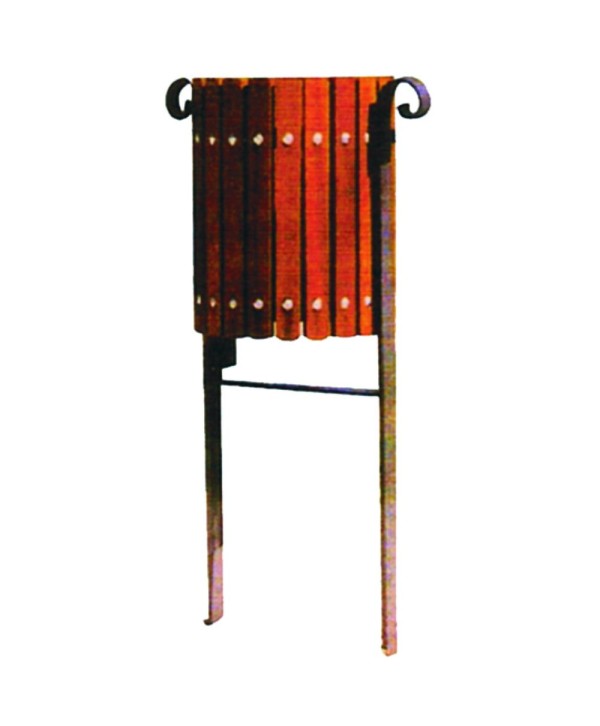 PP-14 Papelera con pie de forja y cubo de madera