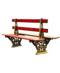 B-14 Banco doble asiento de madera y patas de fundición