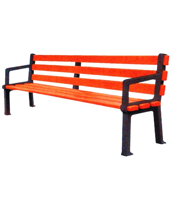 B-36 Banco para fincas con patas de fundición y madera