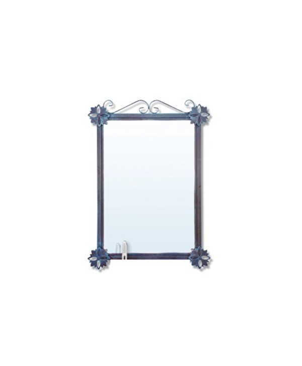CE-52 Espejo de baño con flores en las esquinas forjadas