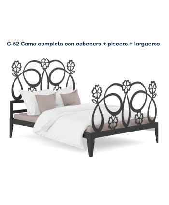 C-52 Cama de forja modelo galatea cabecero, piecero y largueros