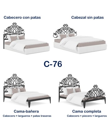C-76 Cabecero de forja moderna con dibujos ornamentales dayra