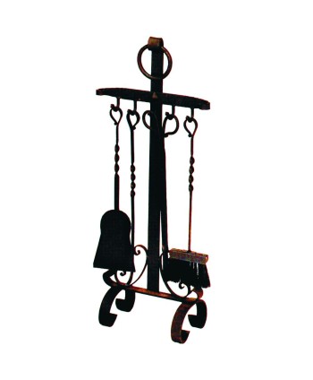 Juego de chimenea en forja artística J-12