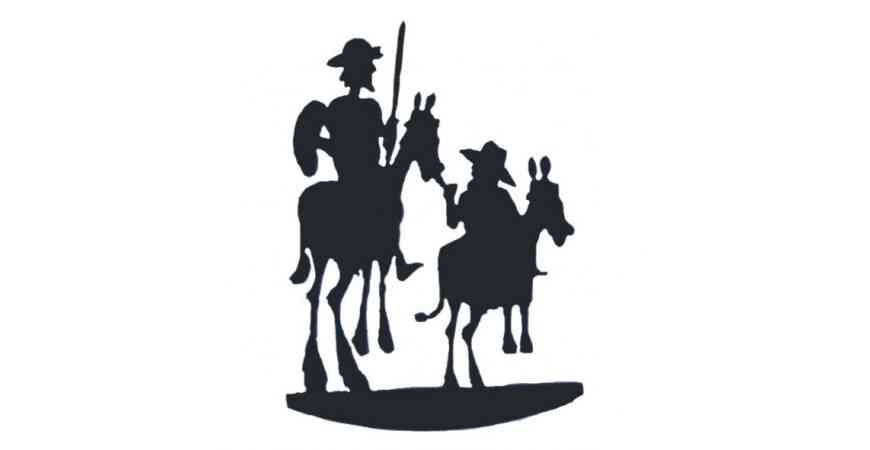 Don Quijote y Sancho Panza de forja, barro...